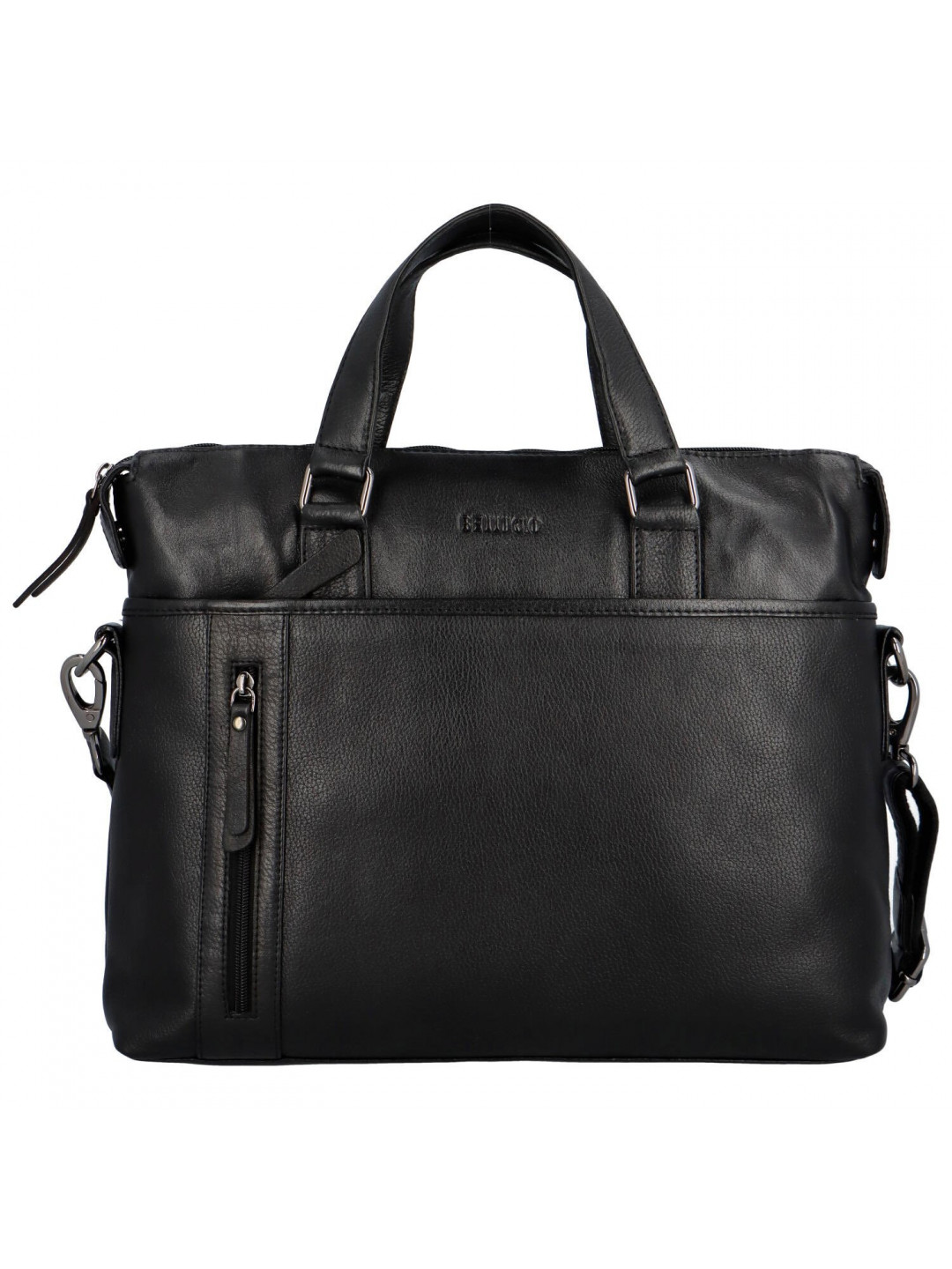 Luxusní kožená taška na notebook Bellugio Nogira černá